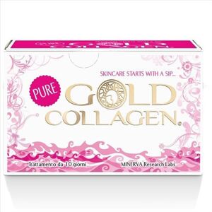 Minerva Gold Collagen Minerva Research Labs Pure Gold Collagen Integratore 10 Flaconcini