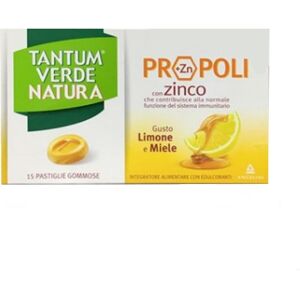 Angelini Tantum Verde - Natura Propoli Zinco Gusto Limone E Miele 15 Gommose