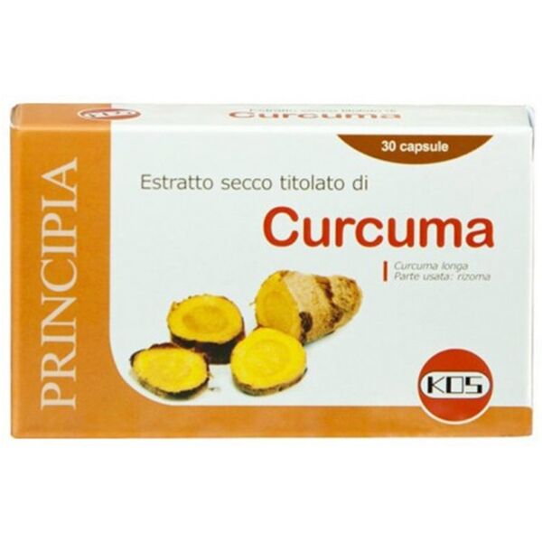 kos principia - estratto secco curcuma integratore alimentare, 30 capsule