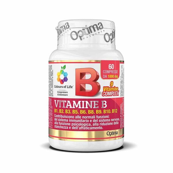 optima naturals colours of life - vitamine b complex integratore, 60 compresse