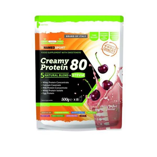 named sport creamy protein 80 cherry yogurt flavour, 500g