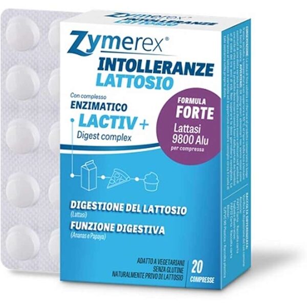 zymerex intolleranze lattosio integratore complesso enzimatico, 20 compresse