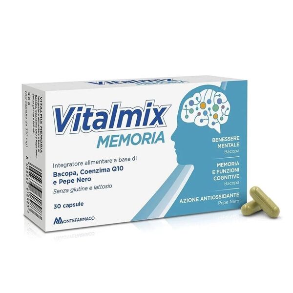 vitalmix memoria integratore alimentare benessere mentale, 30 capsule