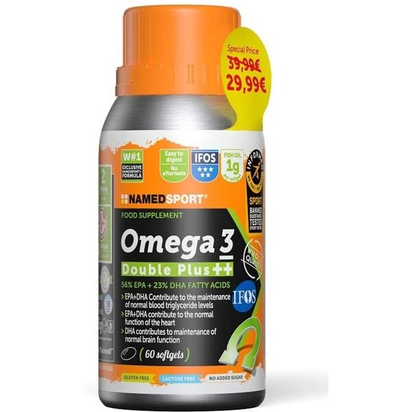 named sport omega 3 double plus ++ integratore di epa e dha, 60 softgels