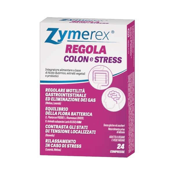 zymerex regola colon e stress integratore alimentare, 24 compresse