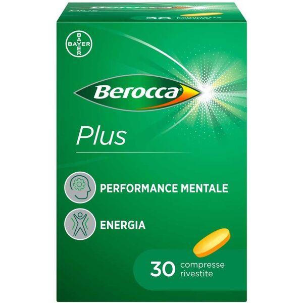 bayer berocca plus integratore vitamine minerali per energia e concentrazione, 30 cpr