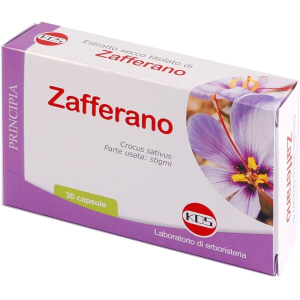 kos zafferano estratto secco integratore tono dell'umore e ciclo, 30 capsule