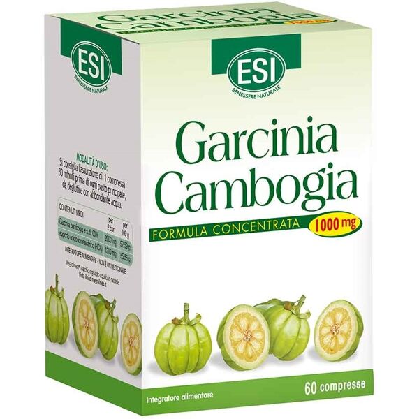 esi garcinia cambogia 1000mg - integratore controllo del peso, 60 compresse