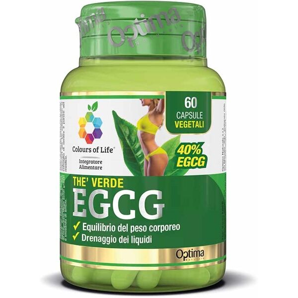 optima naturals colours of life - thè verde egcg integratore peso, 60 capsule