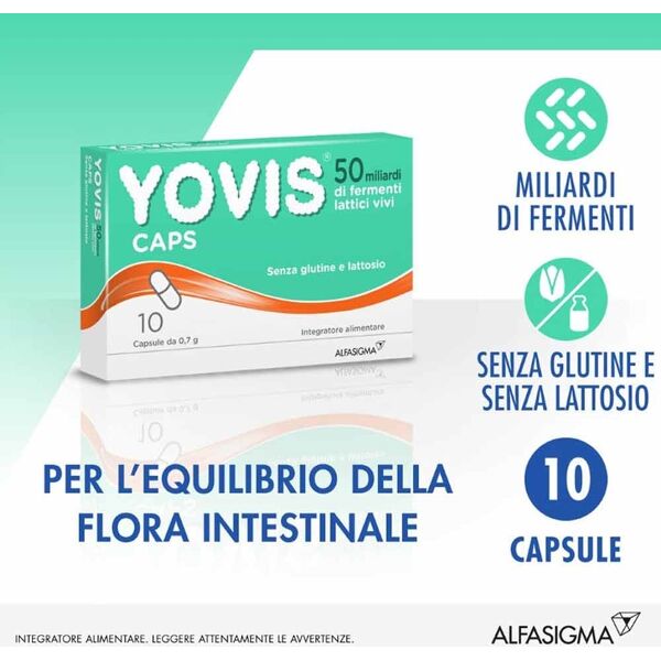 yovis caps fermenti per l'equilibrio flora intestinale, 10 capsule