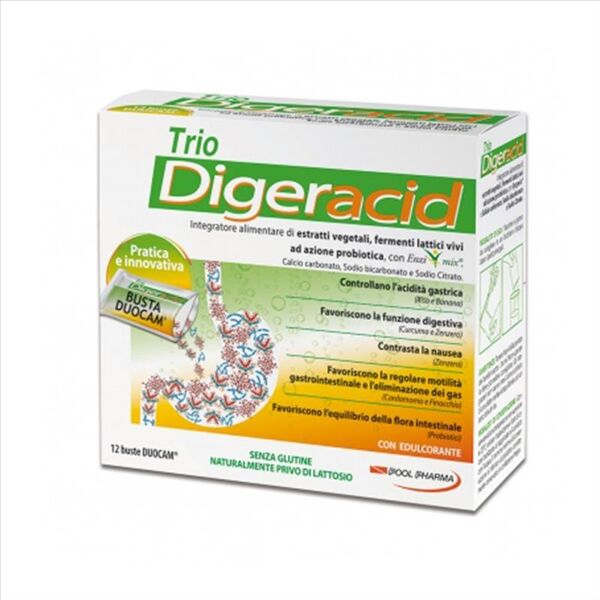pool pharma trio digeracid integratore funzione digestiva 12 bustine