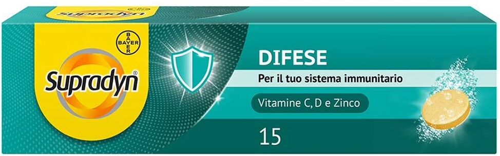 supradyn difese integratore difese immunitarie vitamina c d e zinco, 15 cpr eff