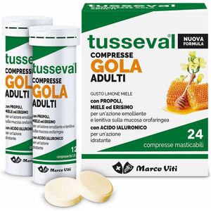 Marco Viti Tusseval Gola Adulti Integratore Alimentare, 24 Compresse Masticabili