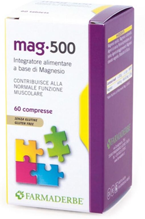 Farmaderbe Mag 500 Integratore Alimentare, 60 Compresse