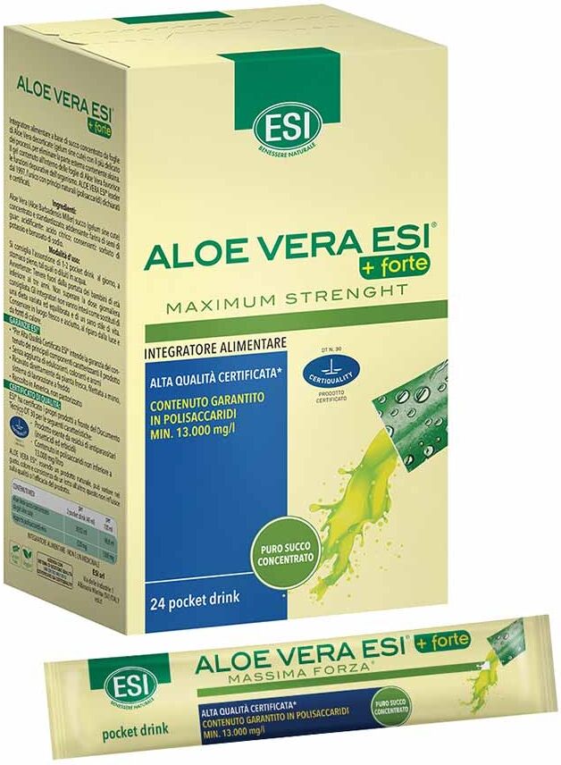 ESI Aloe Vera - Succo Concentrato +Forte di Aloe Vera, 24 Pocket Drink