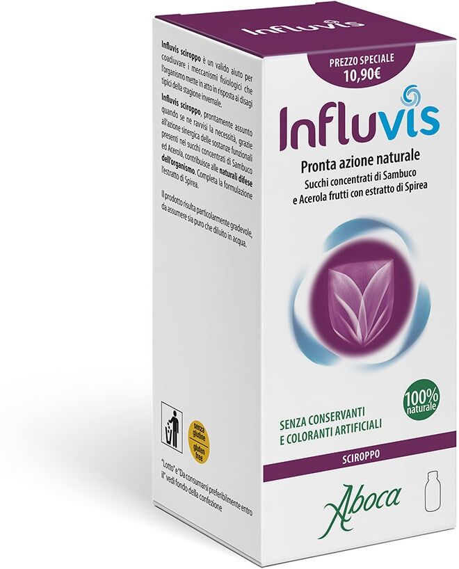 Aboca Influvis Sciroppo Integratore Pronta Azione Difese Immunitarie, 120g