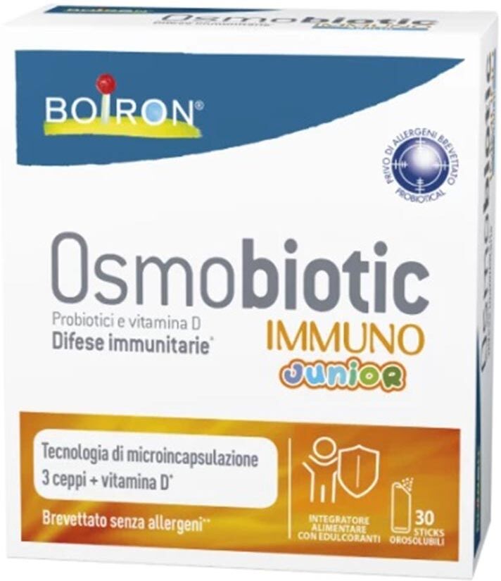 Boiron Osmobiotic Immuno Junior Integratore di Probiotici e Vitamina D, 30 Stick