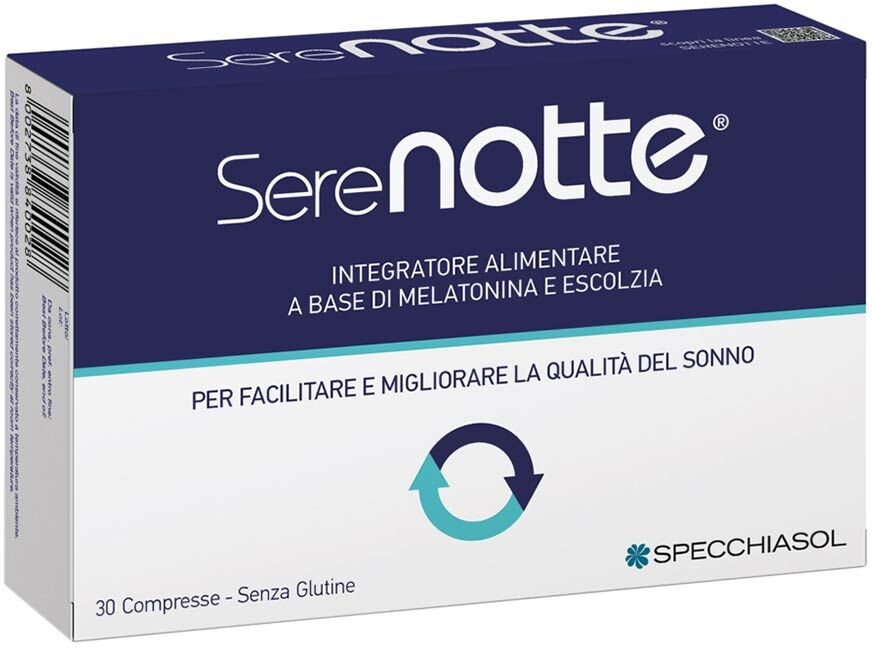 Specchiasol Serenotte Integratore Alimentare Sonno e Rilassamento, 30 Compresse