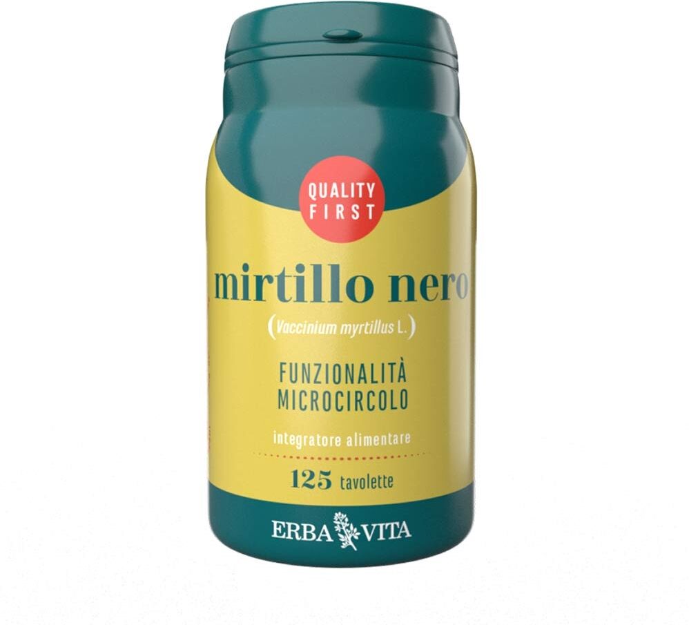 Erba Vita Monoplanta - Mirtillo Nero Integratore Microcircolo, 125 Tavolette