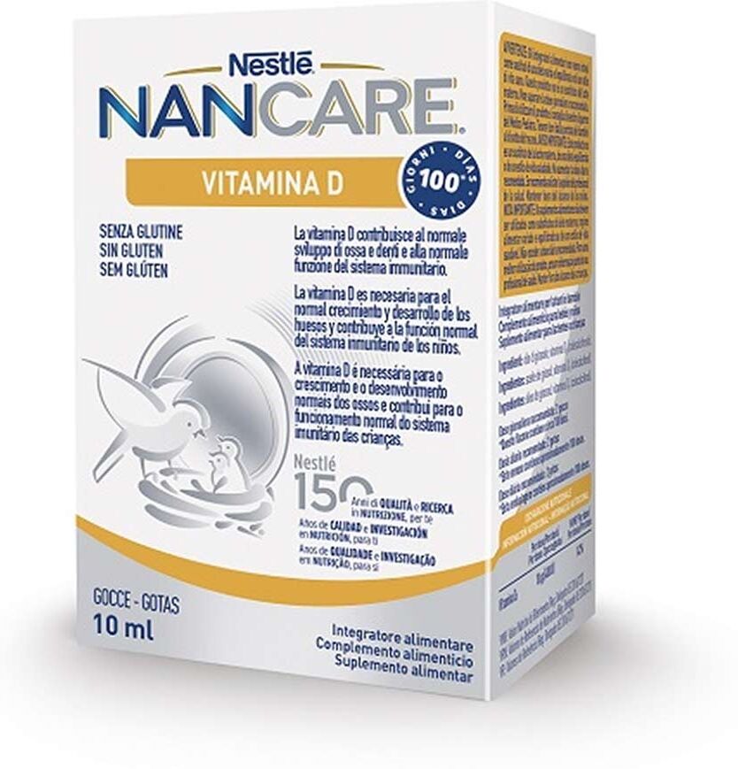 Nestlé NanCare - Vitamina D Gocce Integratore per Lattanti e Bambini, 10ml