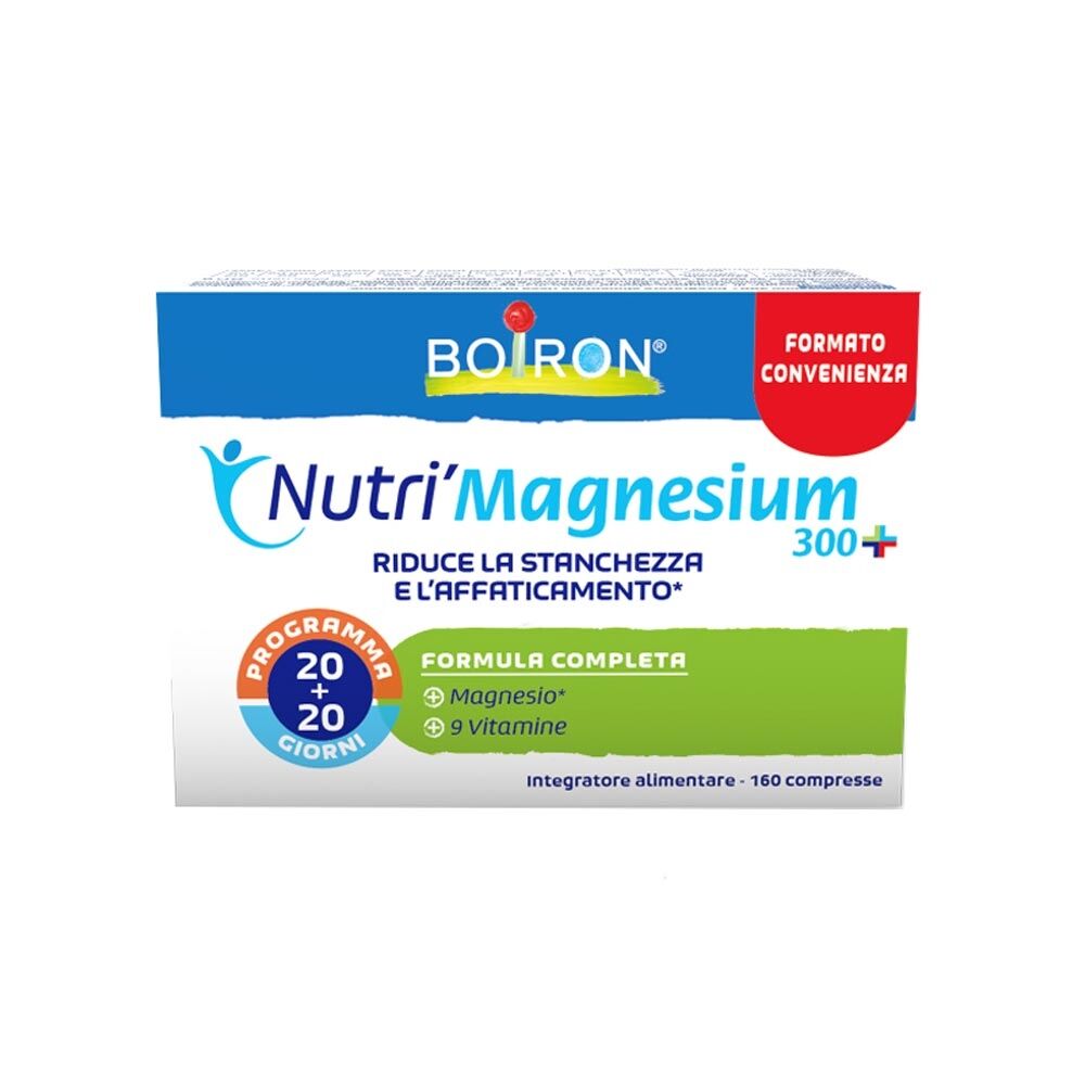 Boiron Nutri'Magnesium 300+ Integratore Stanchezza e Affaticamento, 160Compresse