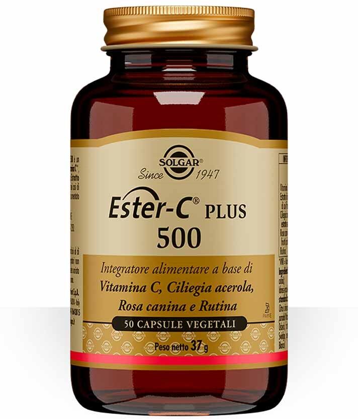 Solgar Ester C Plus 500 Integratore Sistema Immunitario, 50 Capsule Vegetali