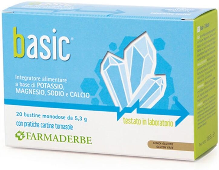 Farmaderbe Basic Integratore Potassio Magnesio Socio Calcio, 20 Bustine