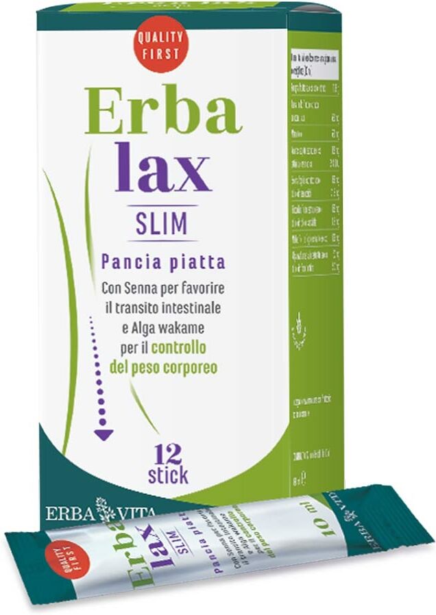 Erba Vita Erbalax - Slim Pancia Piatta Integratore Alimentare, 12 Buste Stick