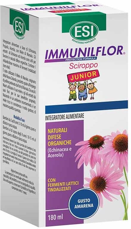 ESI Immunilflor - Sciroppo Junior Echinacea Immunostimolante per Bambini, 180ml