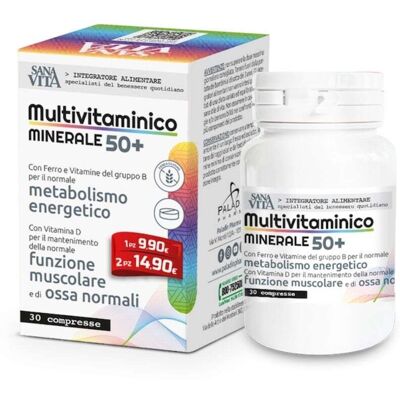 Paladin Pharma SpA Sanavita Multivitaminico Minerale 50+ - Integratore Multivitaminico Minerale Paladin Pharma SpA Sanavita Multivitaminico Minerale 50+ - Integratore Multivitaminico Minerale