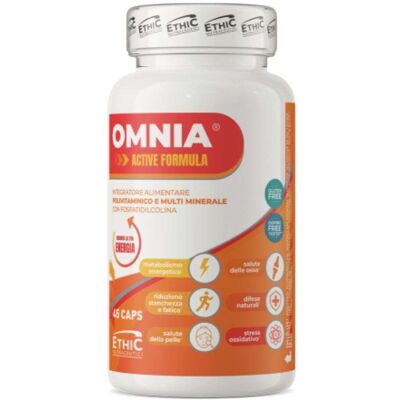 EthicSport Omnia Active Formula Integratore Polivitaminico e Multiminerale con Fosfatidilcolina, 45 Capsule EthicSport Omnia Active Formula Integratore Polivitaminico e Multiminerale con Fosfatidilcolina, 45 Capsule