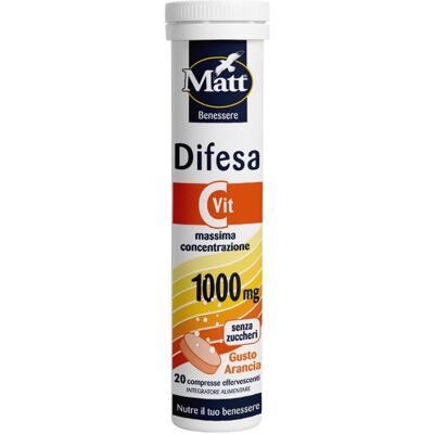 Matt Difesa - Integratore alimentare per le difese immunitarie, 20 compresse effervescenti Matt Difesa - Integratore alimentare per le difese immunitarie, 20 compresse effervescenti