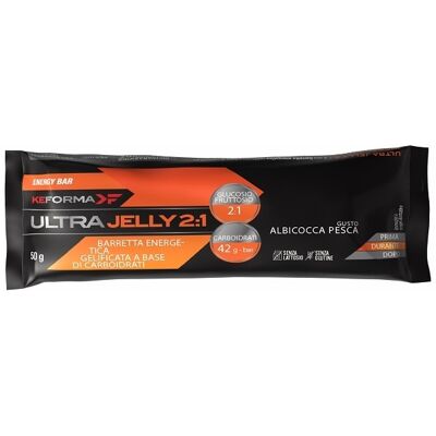 Keforma Ultra Jelly 2:1 Barretta energetica albicocca e pesca per energia rapida, 50 g Keforma Ultra Jelly 2:1 Barretta energetica albicocca e pesca per energia rapida, 50 g