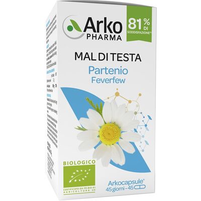 ArkoPharma Arkocapsule Partenio Bio Integratore alimentare contro il mal di testa, 45 capsule ArkoPharma Arkocapsule Partenio Bio Integratore alimentare contro il mal di testa, 45 capsule
