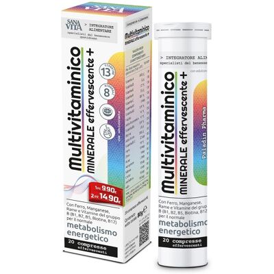 PALADIN PHARMA SpA Sanavita Multivitaminico Effervescente+ - Integratore ricostituente e antiossidante, 20 compresse PALADIN PHARMA SpA Sanavita Multivitaminico Effervescente+ - Integratore ricostituente e antiossidante, 20 compresse
