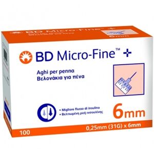 Becton Dickinson BD Microfine+ G31 6 mm Ago Per Penna Da Insulina 100 Pezzi