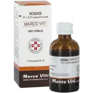 Marco Viti Farmaceutici Iodio Os Soluz Mv 2%/2,5% Soluzione Orale Antisettica e Disinfettante, 25ml