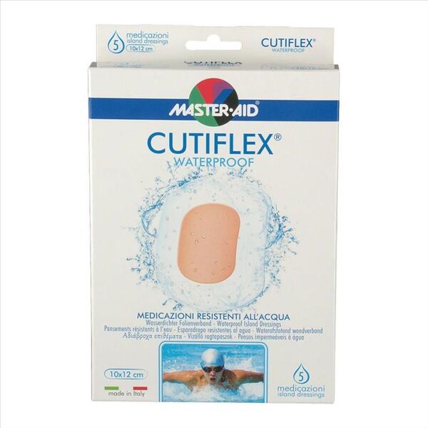 master-aid cutiflex acqua stop medicazione autoadesiva 10x12 cm 5 pezzi