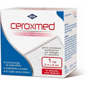 Ceroxmed Sensitive Fix Garza Autoadesiva Misura 5 M X 5 Cm 1 Fix