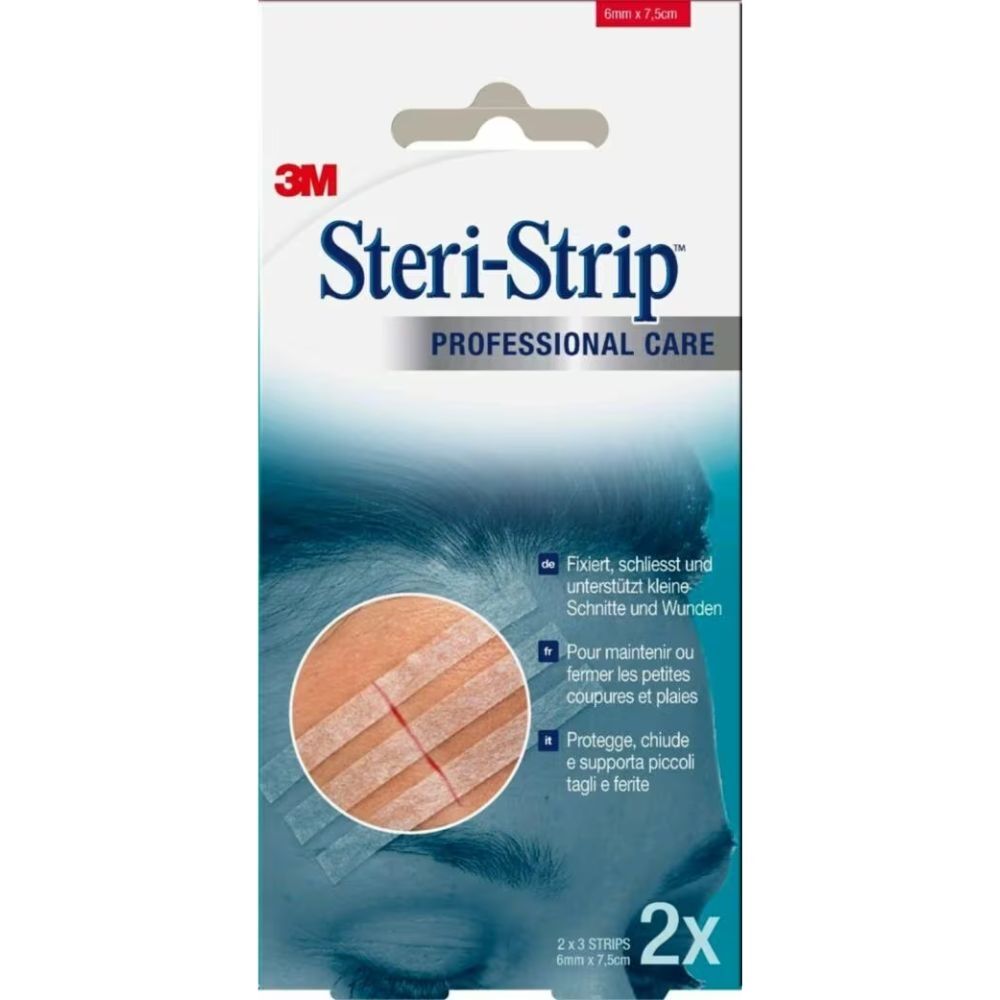 3M Steri Strip Nastro per sutura cutanea rinforzato, 6 strisce