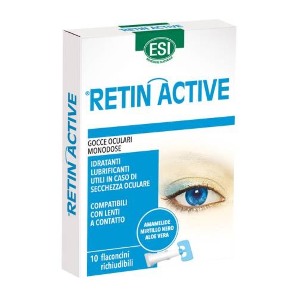 ESI Retin Active - Gocce Oculari Monodose Idratanti Lubrificanti, 10 Flaconcini