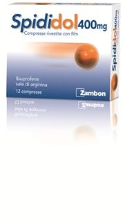 Zambon Spididol 400mg Ibuprofene Sale di Arginina Dolore Febbre e Influenza, 12 Compresse Rivestite