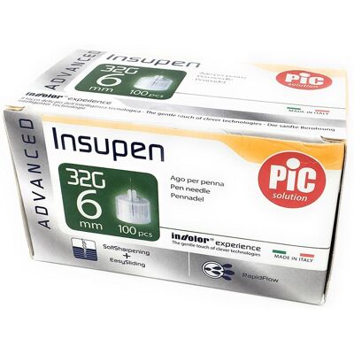 Aghi per penna insulina PIKDARE - 32x6 mm - Sterili, usa e getta Aghi per penna insulina PIKDARE - 32x6 mm - Sterili, usa e getta