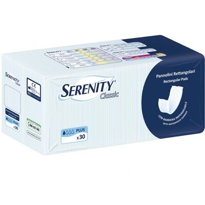 Serenity Classic - Pannolone Rettangolare con barriera, 30 pannoloni Serenity Classic - Pannolone Rettangolare con barriera, 30 pannoloni