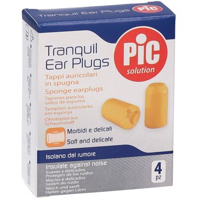 Pic Tranquil Ear Plugs - Artsana tappi auricolari spugna per l'isolamento dai rumori, 4 pezzi Pic Tranquil Ear Plugs - Artsana tappi auricolari spugna per l'isolamento dai rumori, 4 pezzi