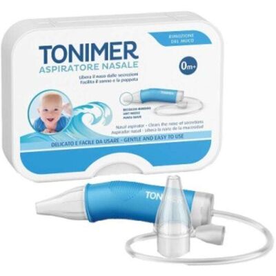 Tonimer Aspiratore Nasale 0m+, 1 aspiratore + 2 beccucci Tonimer Aspiratore Nasale 0m+, 1 aspiratore + 2 beccucci