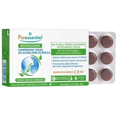 Puressentiel Respirazione Compresse per la Tosse Secca e Grassa, 24 compresse Puressentiel Respirazione Compresse per la Tosse Secca e Grassa, 24 compresse