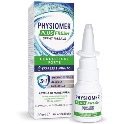 Physiomer Plus Fresh - Spray nasale decongestionante con acqua di mare, 20 ml Physiomer Plus Fresh - Spray nasale decongestionante con acqua di mare, 20 ml