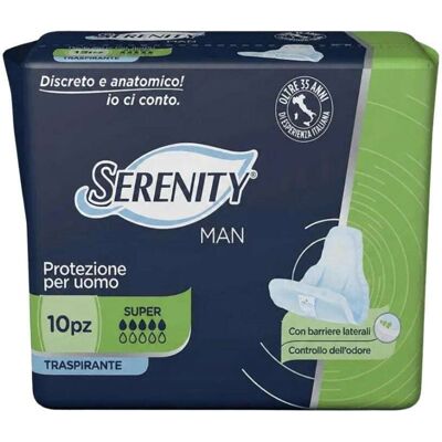 Serenity Light Men Super protezione maschile per le perdite di urina, 10 assorbenti Serenity Light Men Super protezione maschile per le perdite di urina, 10 assorbenti