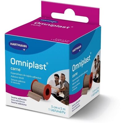 Hartmann Omniplast - Cerotto adesivo in tela traspirante color carne, 1 rotolo da 5 cm x 5 m Hartmann Omniplast - Cerotto adesivo in tela traspirante color carne, 1 rotolo da 5 cm x 5 m
